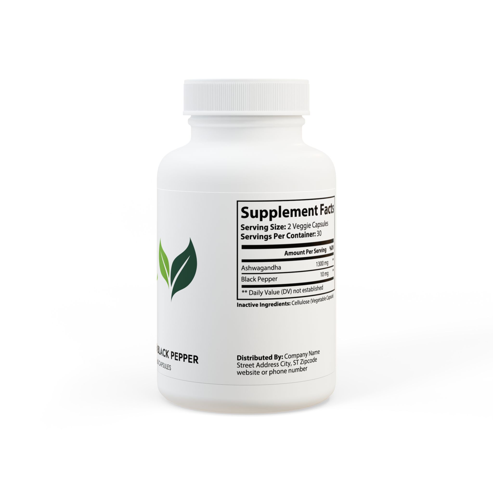 Ashwagandha and Black Pepper Supplement (60 capsules) - Image 3